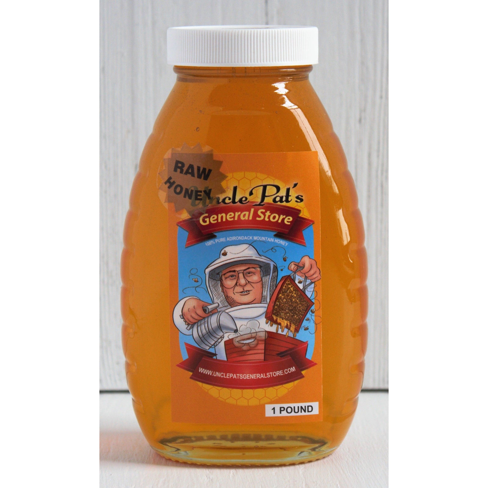 WILDFLOWER HONEY GLASS QUEEN JAR - ONE POUND